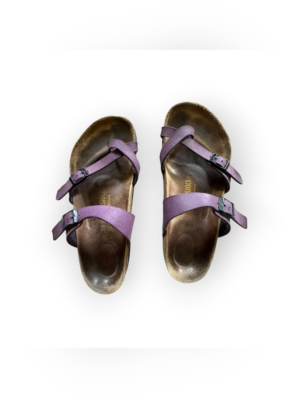 Birkenstock Purple Leather Crisscross Strap Sandals